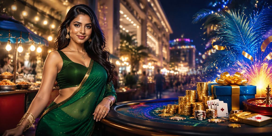 Stacked casino chips with Indian motifs